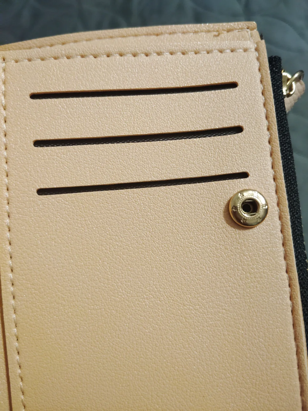 Women’s 🍒 Cherry Embroidered Zip Wallet - Blush Pink!